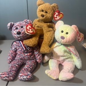 Lot of 3 Ty Beanie Babies Bears